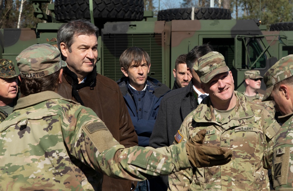 The Minister president of Bavaria Welcomes 3rd Infantry Division Soldiers to Grafenwoehr Training Area