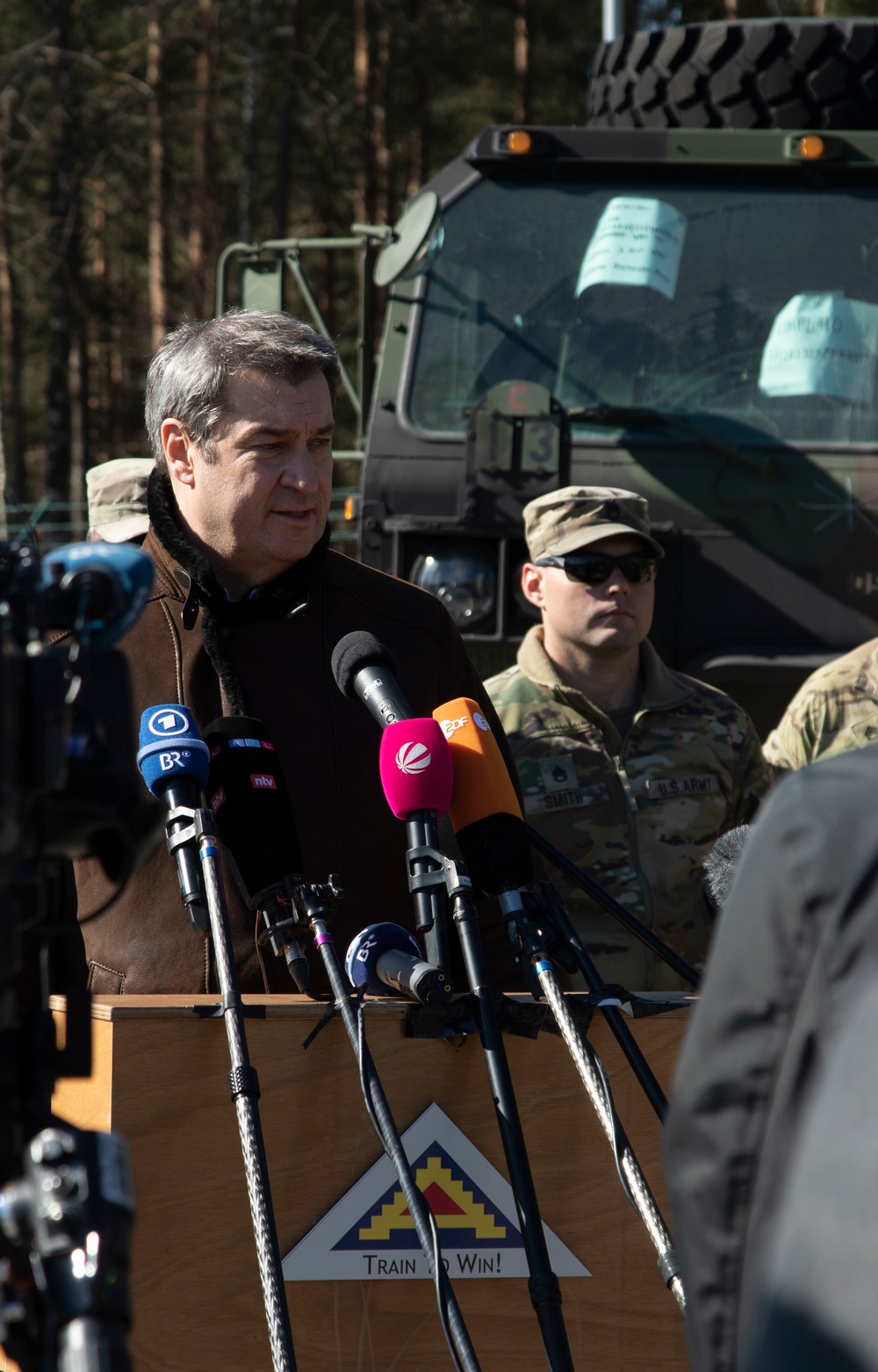 The Minister president of Bavaria Welcomes 3rd Infantry Division Soldiers to Grafenwoehr Training Area