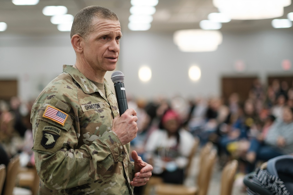 U.S. Sergeant Major of the Army hosts Town Hall for deployed Soldiers' Families