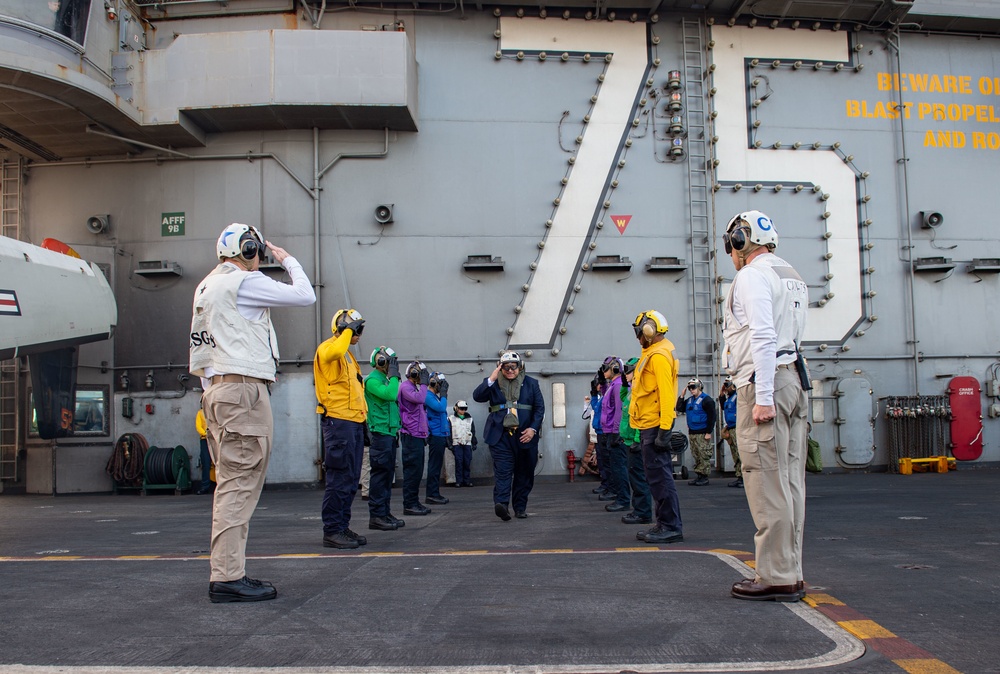 The Harry S. Truman Carrier Strike Group is on a scheduled deployment in the U.S. Sixth Fleet area of operations in support of naval operations to maintain maritime stability and security.
