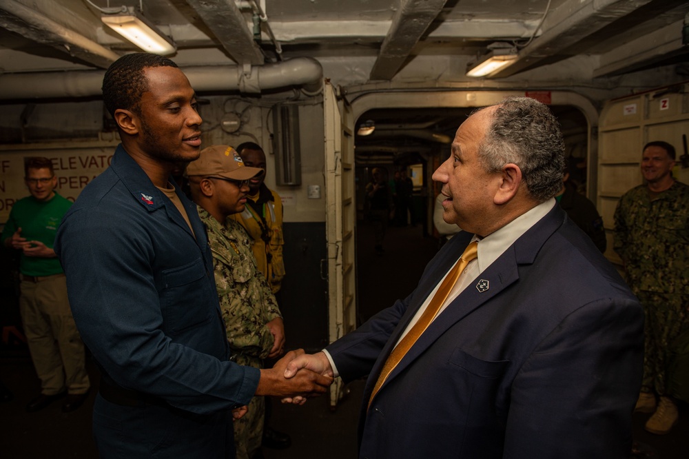 The Harry S. Truman Carrier Strike Group is on a scheduled deployment in the U.S. Sixth Fleet area of operations in support of naval operations to maintain maritime stability and security.