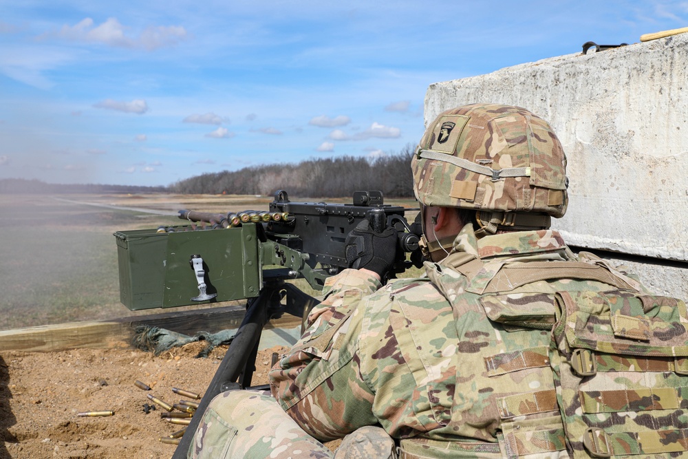 Soldiers assigned to HHBN, 101st Airborne Division (Air Assault) qualified on the M2A1 .50 Caliber Machine Gun