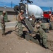 US Navy Seabees with NMCB-5 place concrete footers onboard Naval Base Ventura County