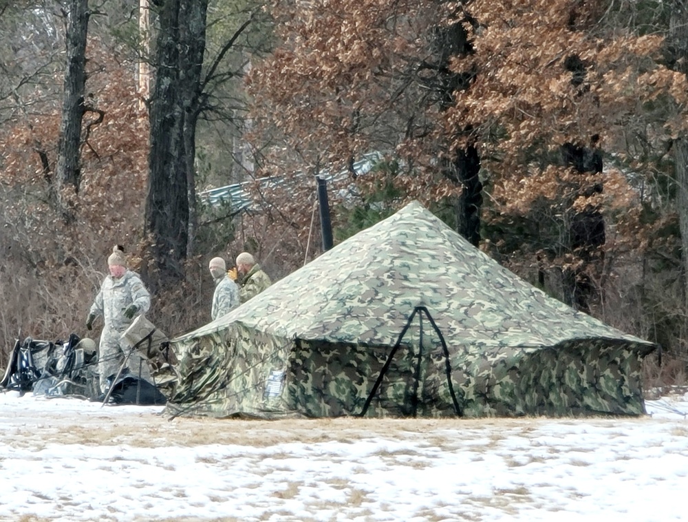 Soldiers, Airmen learn to build Arctic tents during CWOC training at Fort McCoy