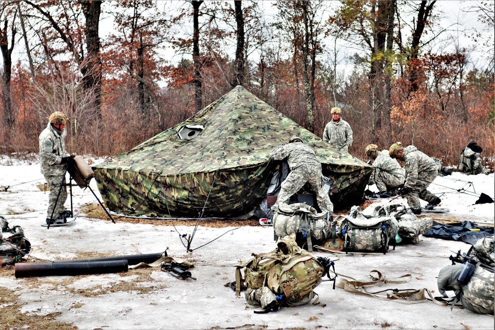 Soldiers, Airmen learn to build Arctic tents during CWOC training at Fort McCoy