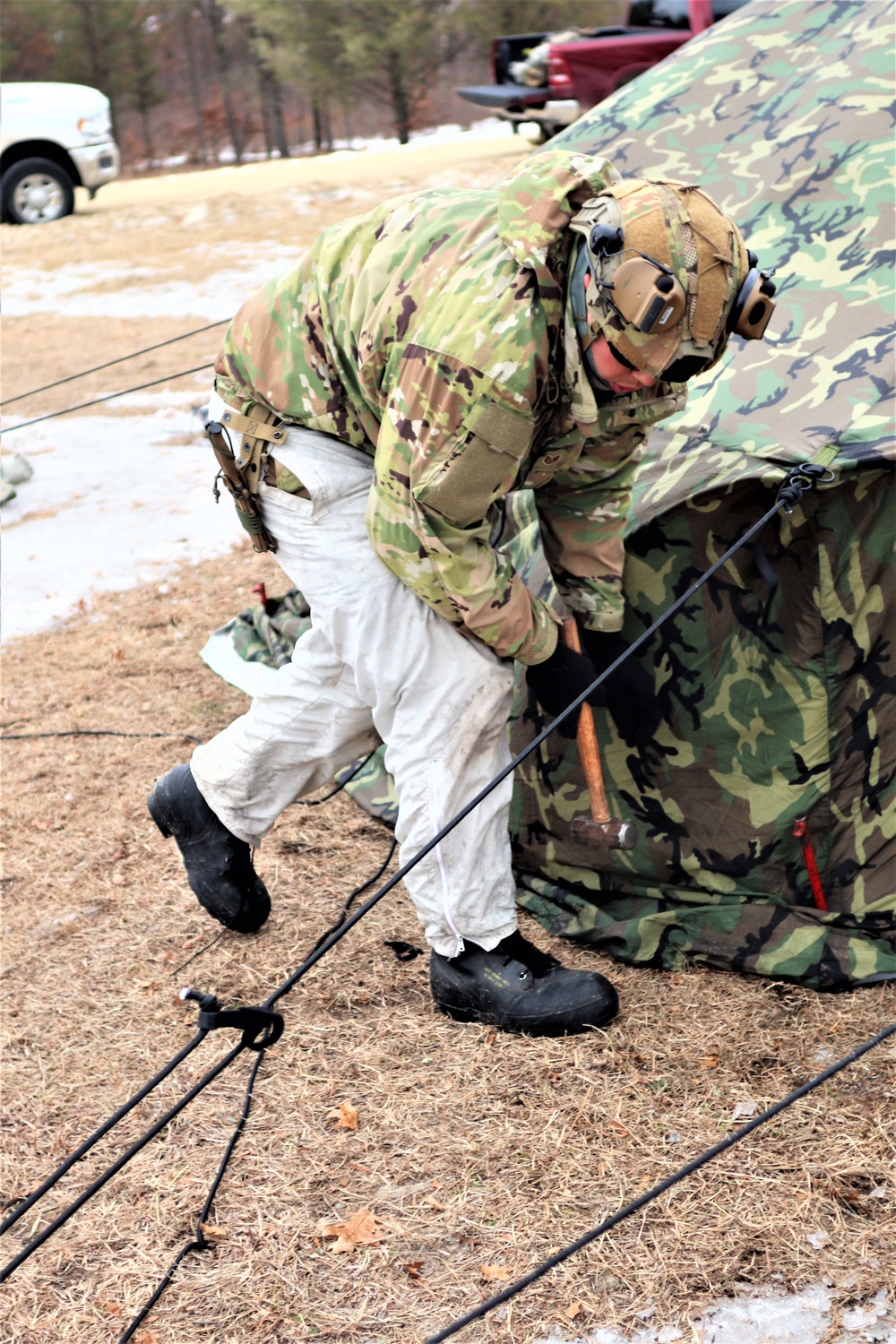 Soldiers, Airmen learn to build Arctic tents during CWOC training at Fort McCoy