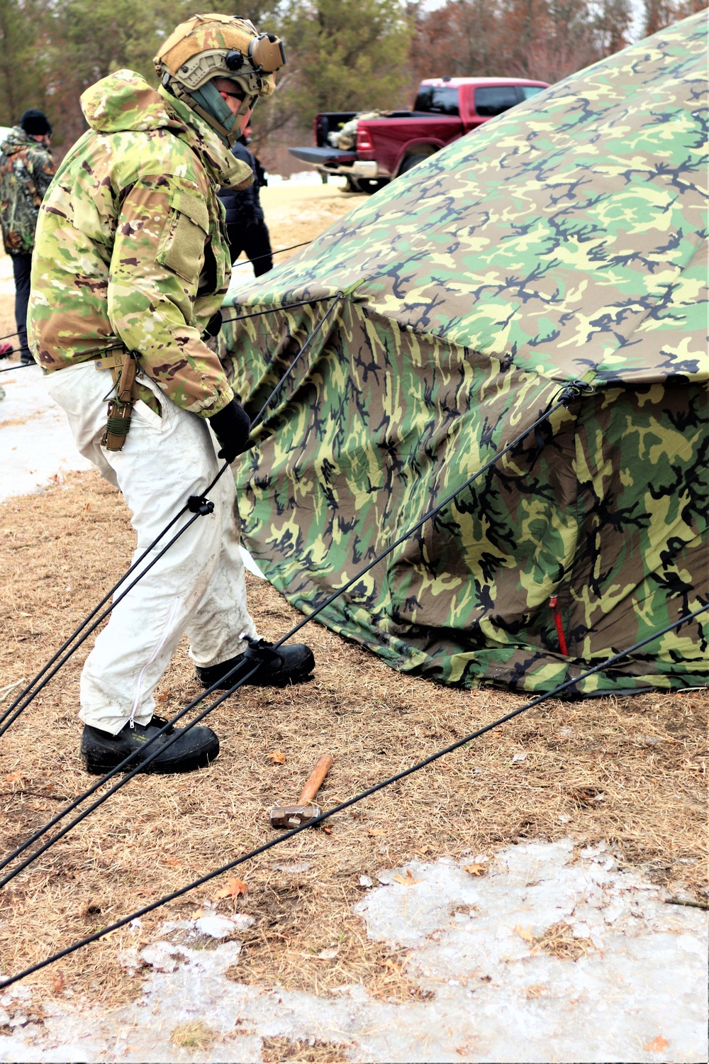 Soldiers, Airmen learn to build Arctic tents during CWOC training at Fort McCoy