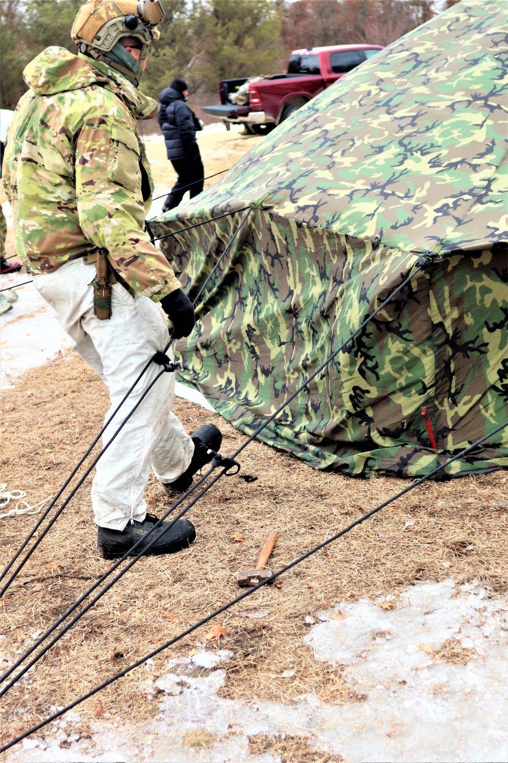 Soldiers, Airmen learn to build Arctic tents during CWOC training at Fort McCoy