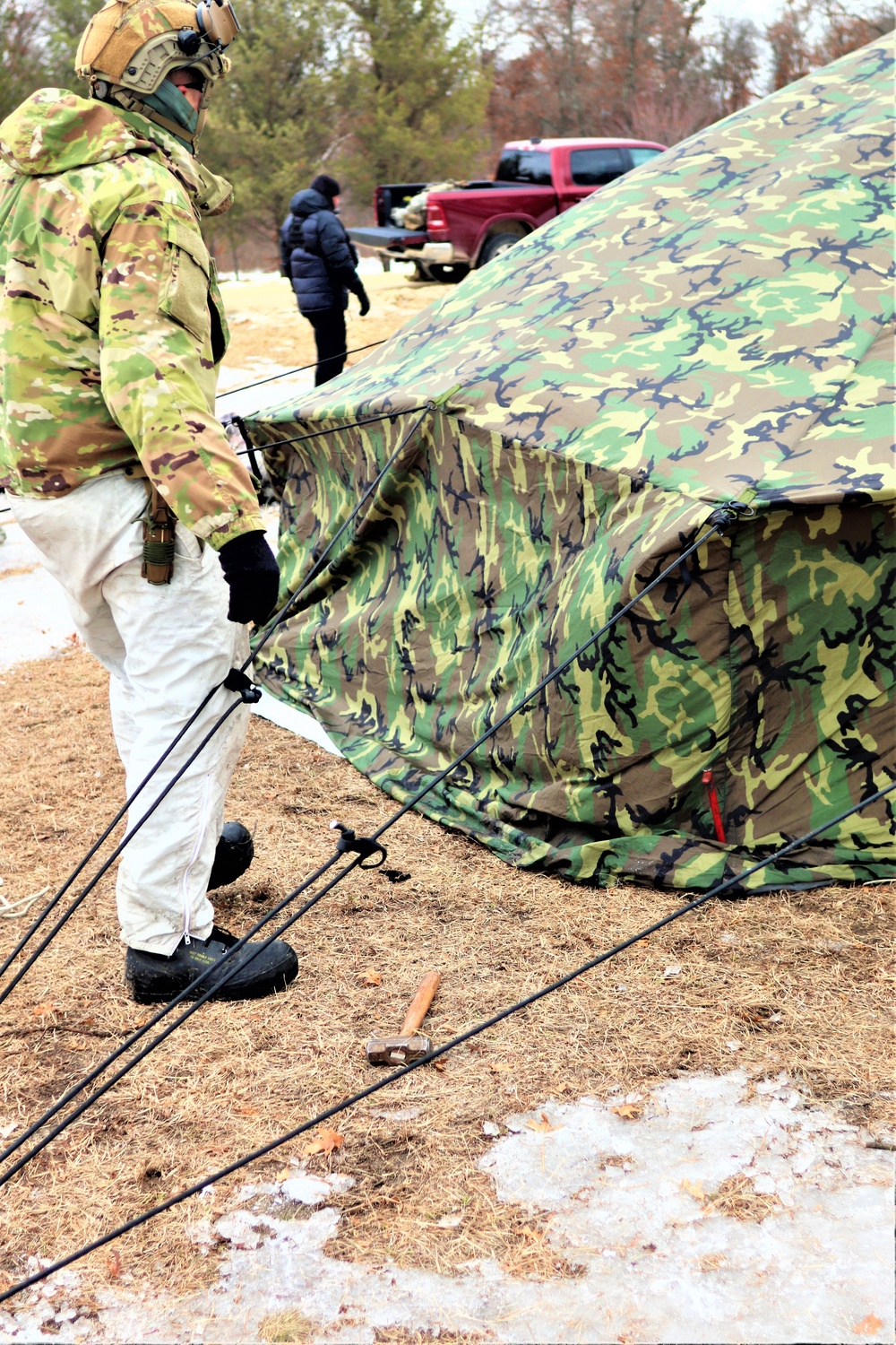 Soldiers, Airmen learn to build Arctic tents during CWOC training at Fort McCoy