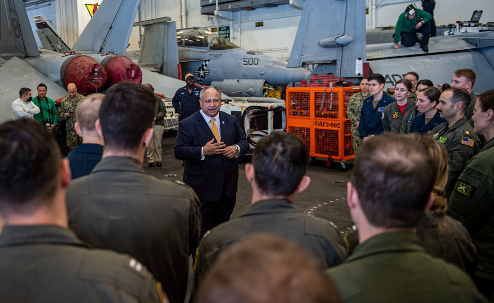 The Harry S. Truman Carrier Strike Group is on a scheduled deployment in the U.S. Sixth Fleet area of operations in support of naval operations to maintain maritime stability and security.