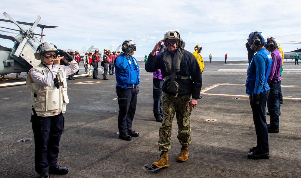 The Harry S. Truman Carrier Strike Group is on a scheduled deployment in the U.S. Sixth Fleet area of operations in support of naval operations to maintain maritime stability and security.