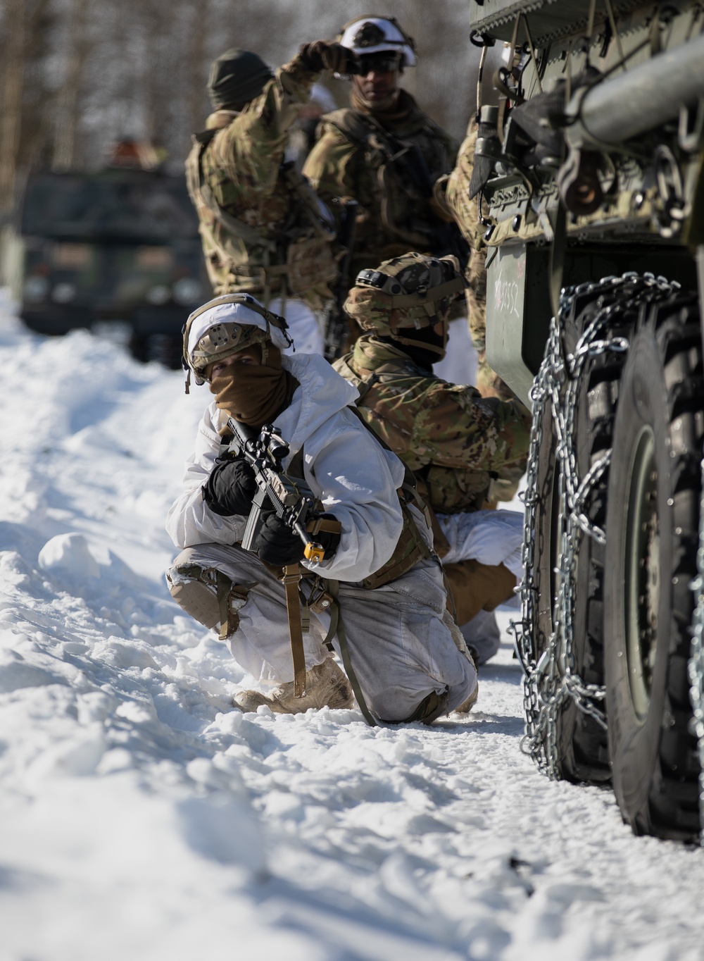 Infantryman Takes Cover During Firefight