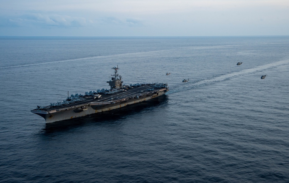 The Harry S. Truman Carrier Strike Group is on a scheduled deployment in the U.S. Sixth Fleet area of operations in support of naval operations to maintain maritime stability and security.