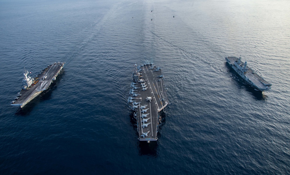 The Harry S. Truman Carrier Strike Group is on a scheduled deployment in the U.S. Sixth Fleet area of operations in support of naval operations to maintain maritime stability and security.