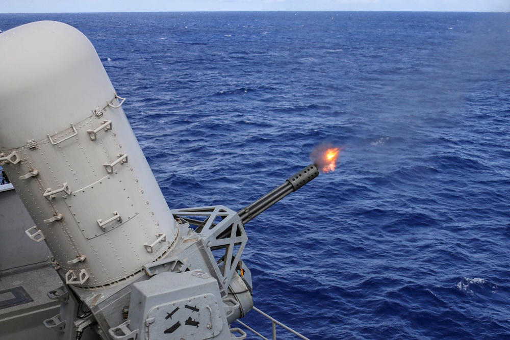 Abraham Lincoln CIWS practice fire exercise