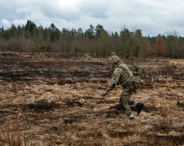 Royal Military Academy Sandhurst Officer Cadets train at Grafenwoehr Training Area