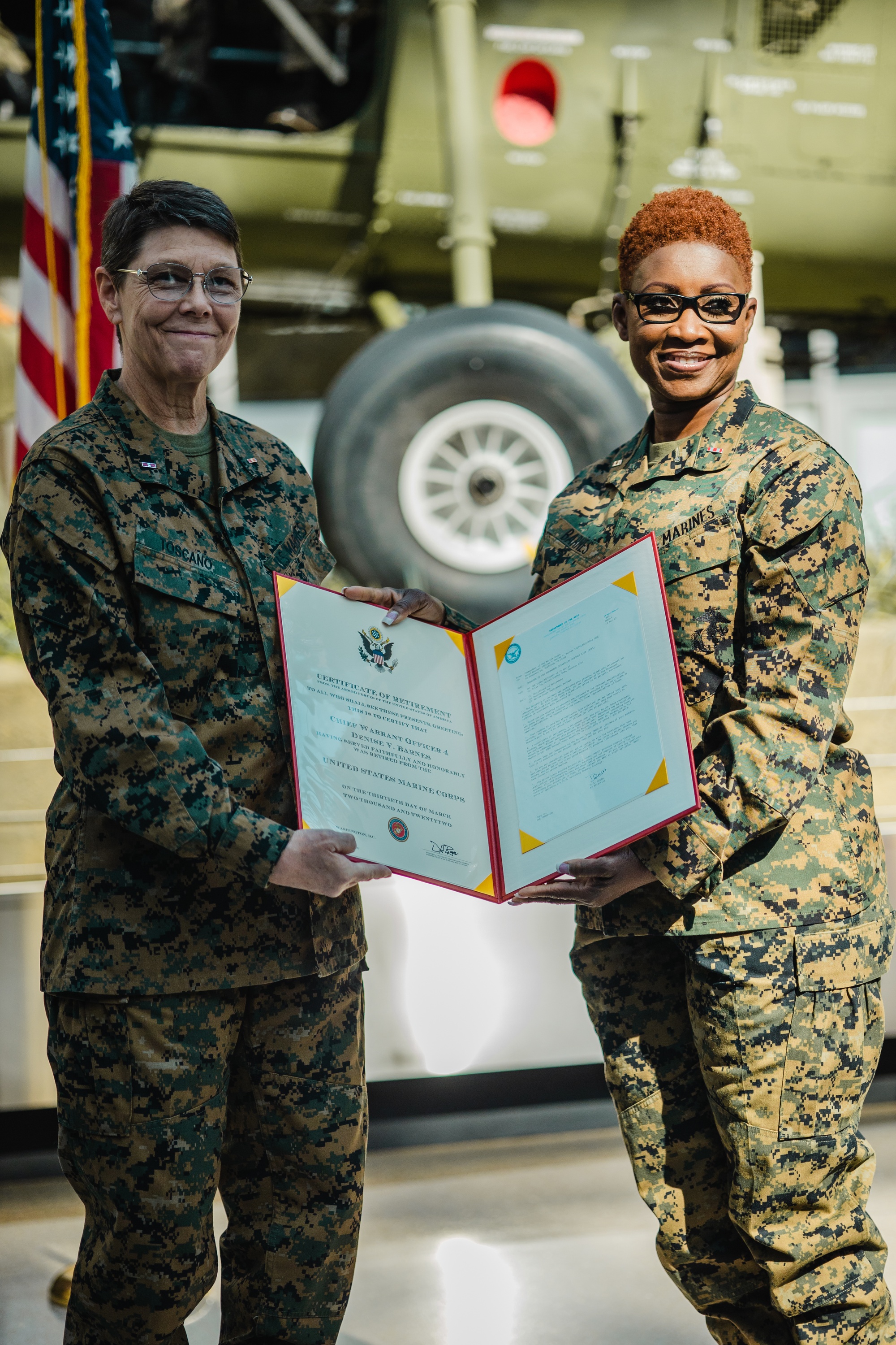 U.S. Marine Corps Chief Warrant Officer 4 Denise V. Barnes, Head