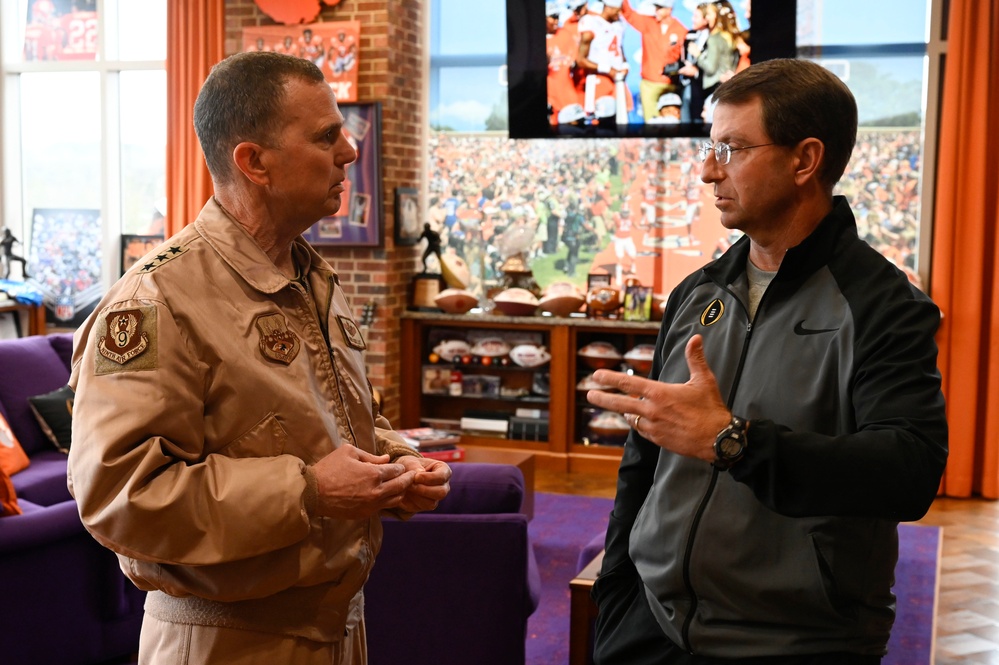 Ninth Air Force (Air Forces Central) commander visits Clemson University