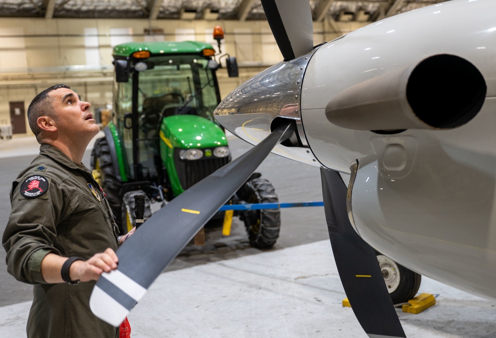 517th Airlift Squadron C-12F Huron takes flight