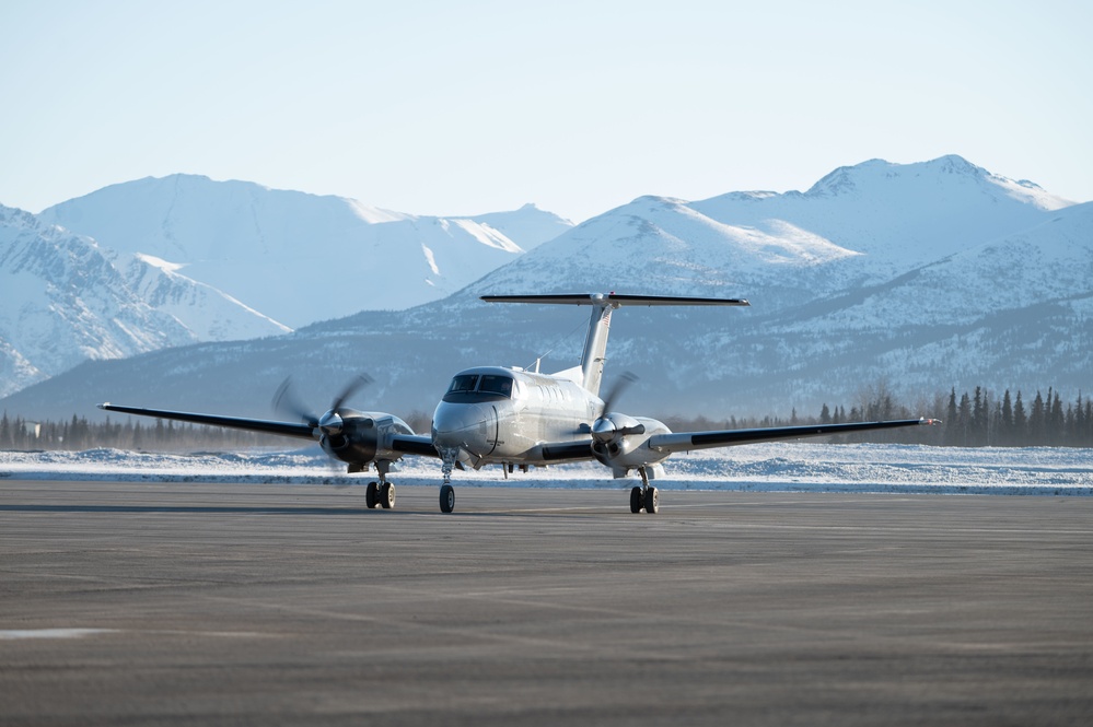 517th Airlift Squadron C-12F Huron takes flight