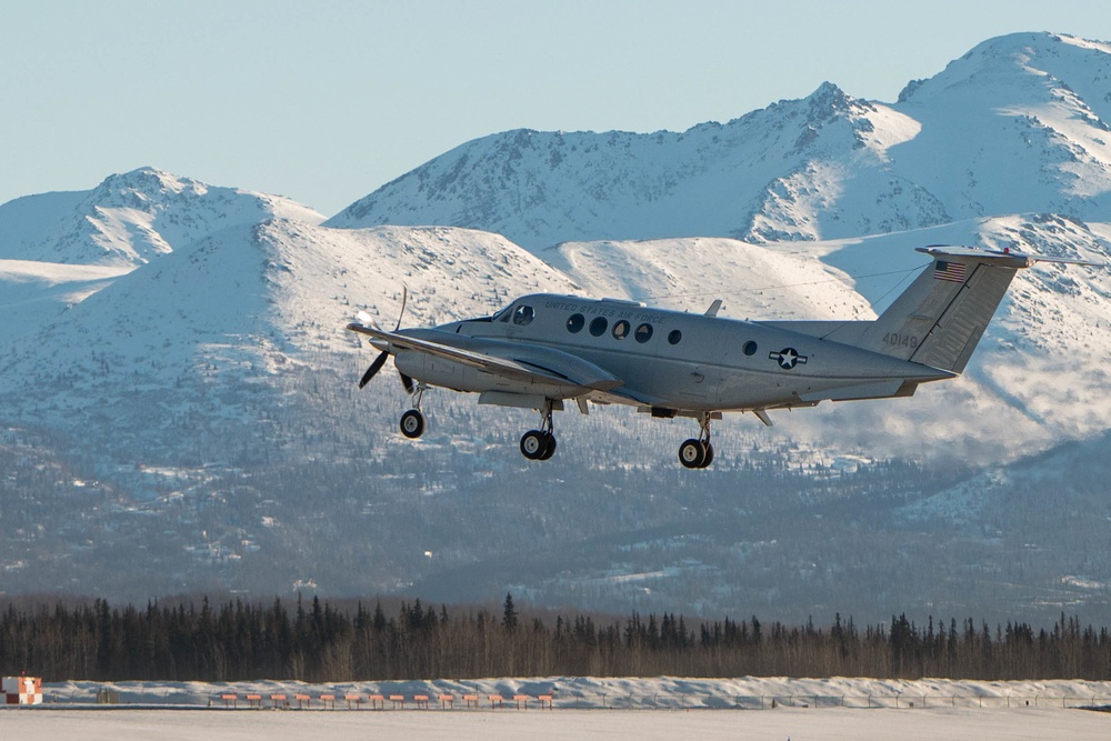 517th Airlift Squadron C-12F Huron takes flight