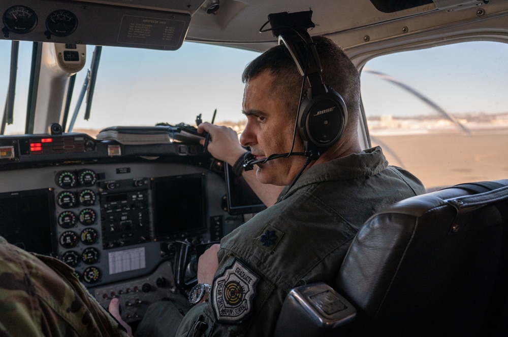 517th Airlift Squadron C-12F Huron takes flight