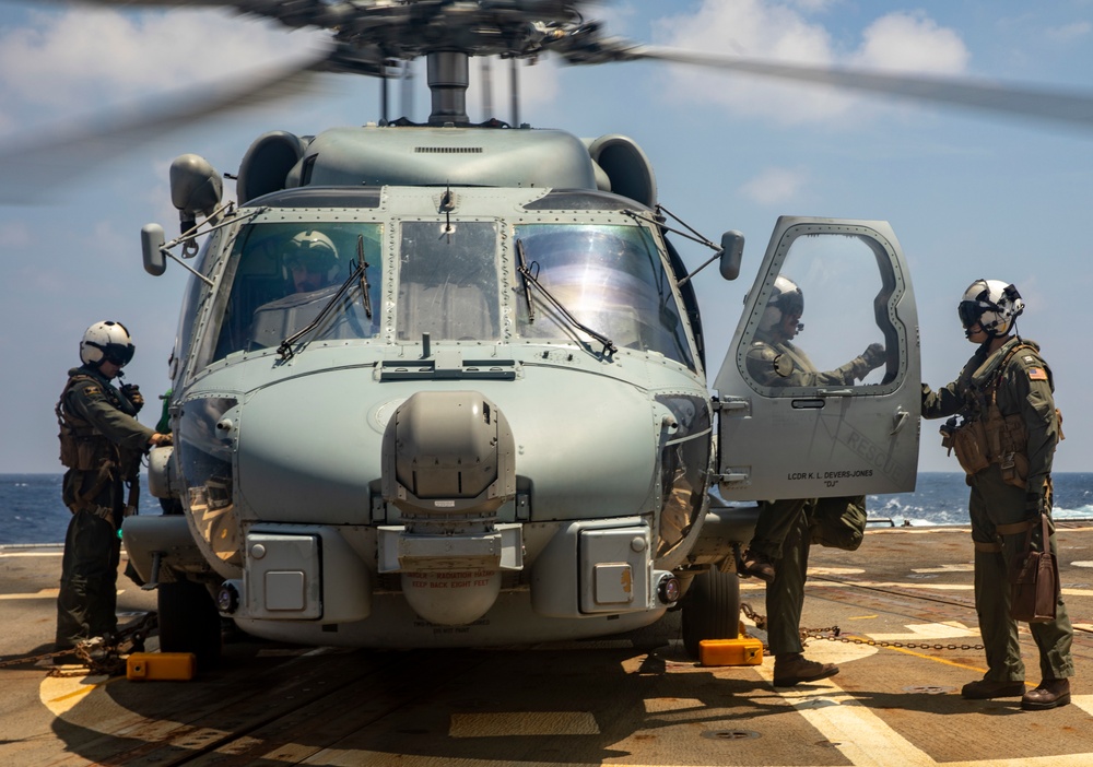 Sailors Conduct Flight Operations Aboard USS Ralph Johnson (DDG 114)
