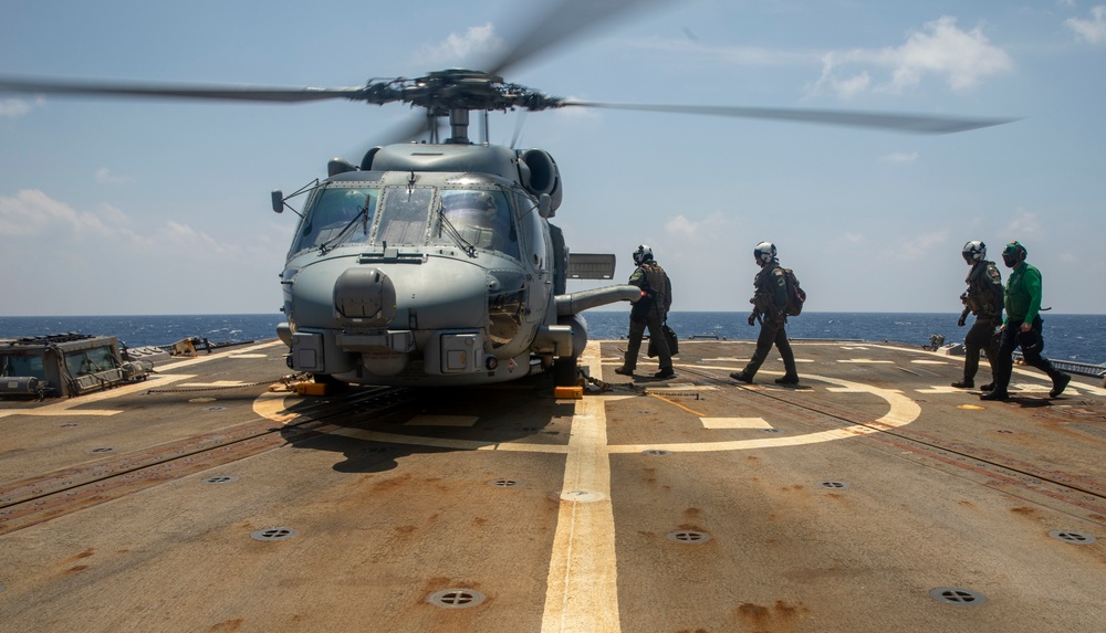 Sailors Conduct Flight Operations Aboard USS Ralph Johnson (DDG 114)