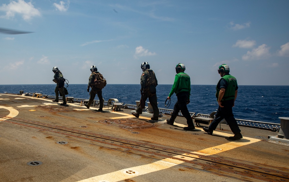 Sailors Conduct Flight Operations Aboard USS Ralph Johnson (DDG 114)