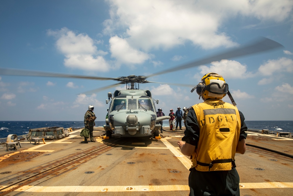 Sailors Conduct Flight Operations Aboard USS Ralph Johnson (DDG 114)