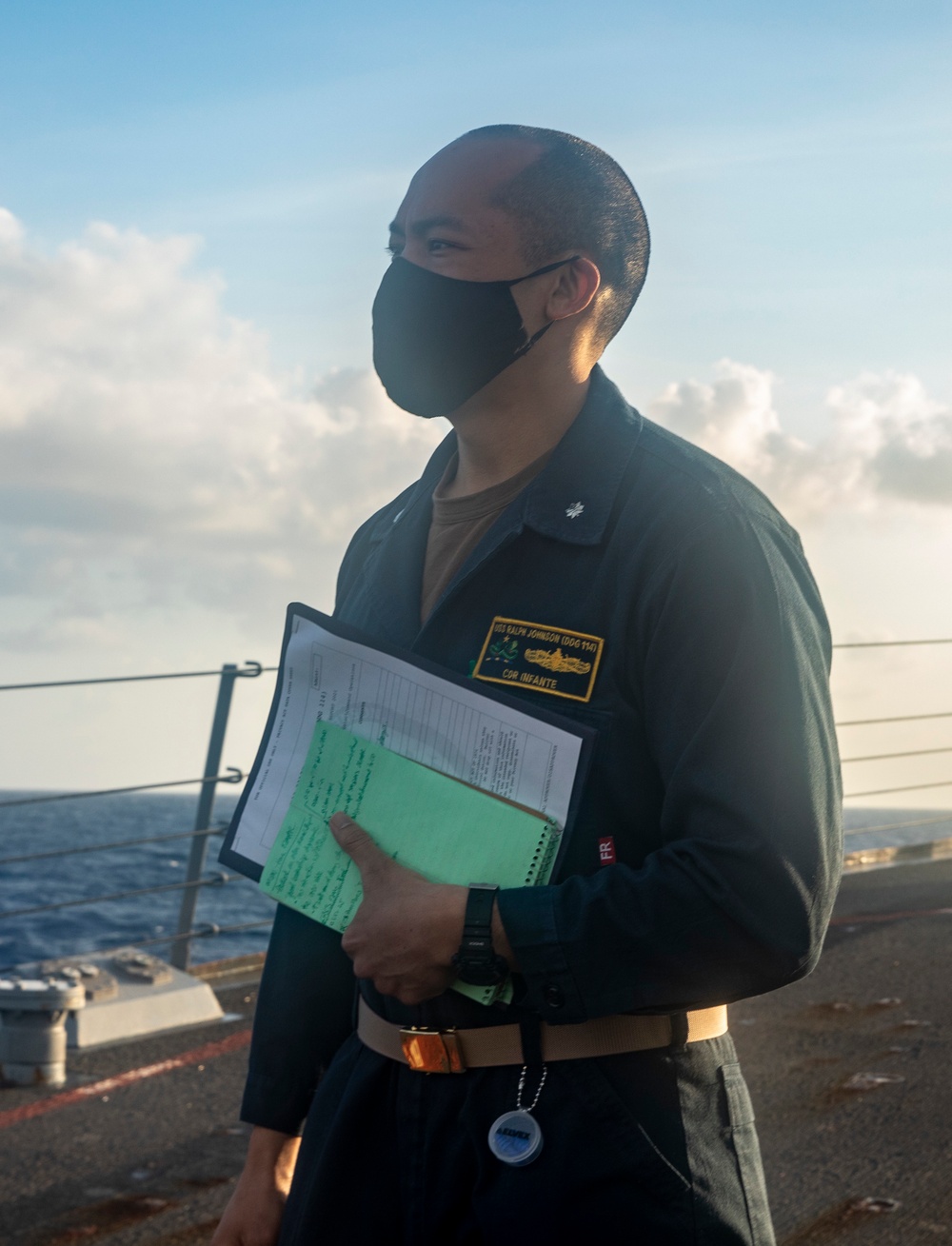 Sailors Conduct a Leadership Meeting Aboard USS Ralph Johnson (DDG 114)