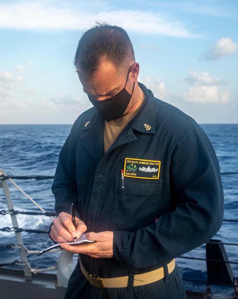 Sailors Conduct a Leadership Meeting Aboard USS Ralph Johnson (DDG 114)