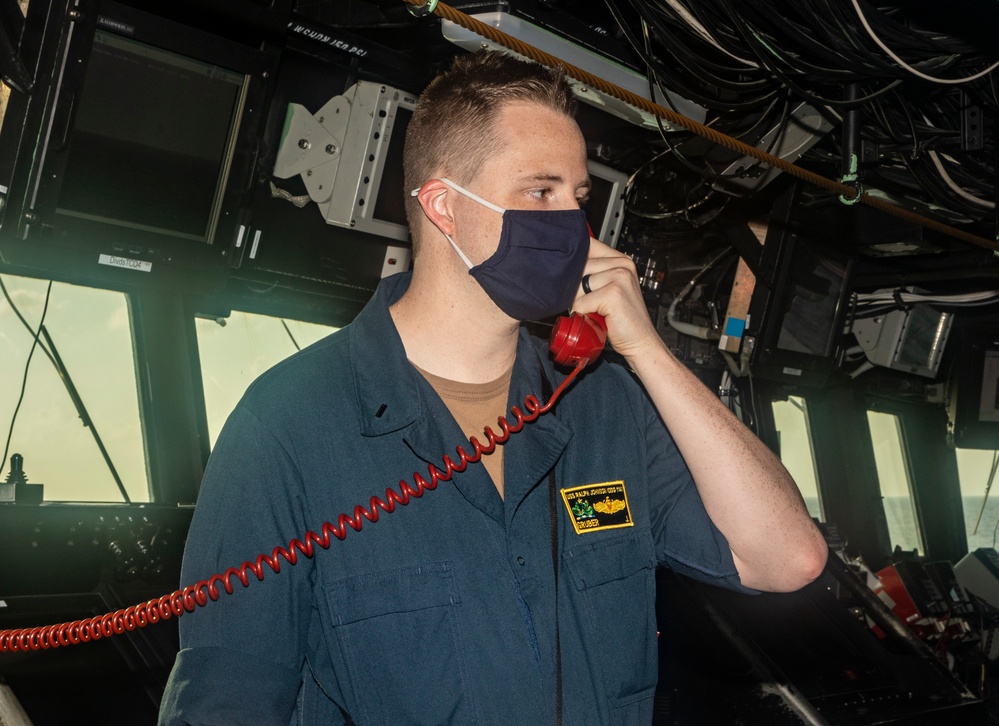 Sailors Stand Watch Aboard USS Ralph Johnson (DDG 114)