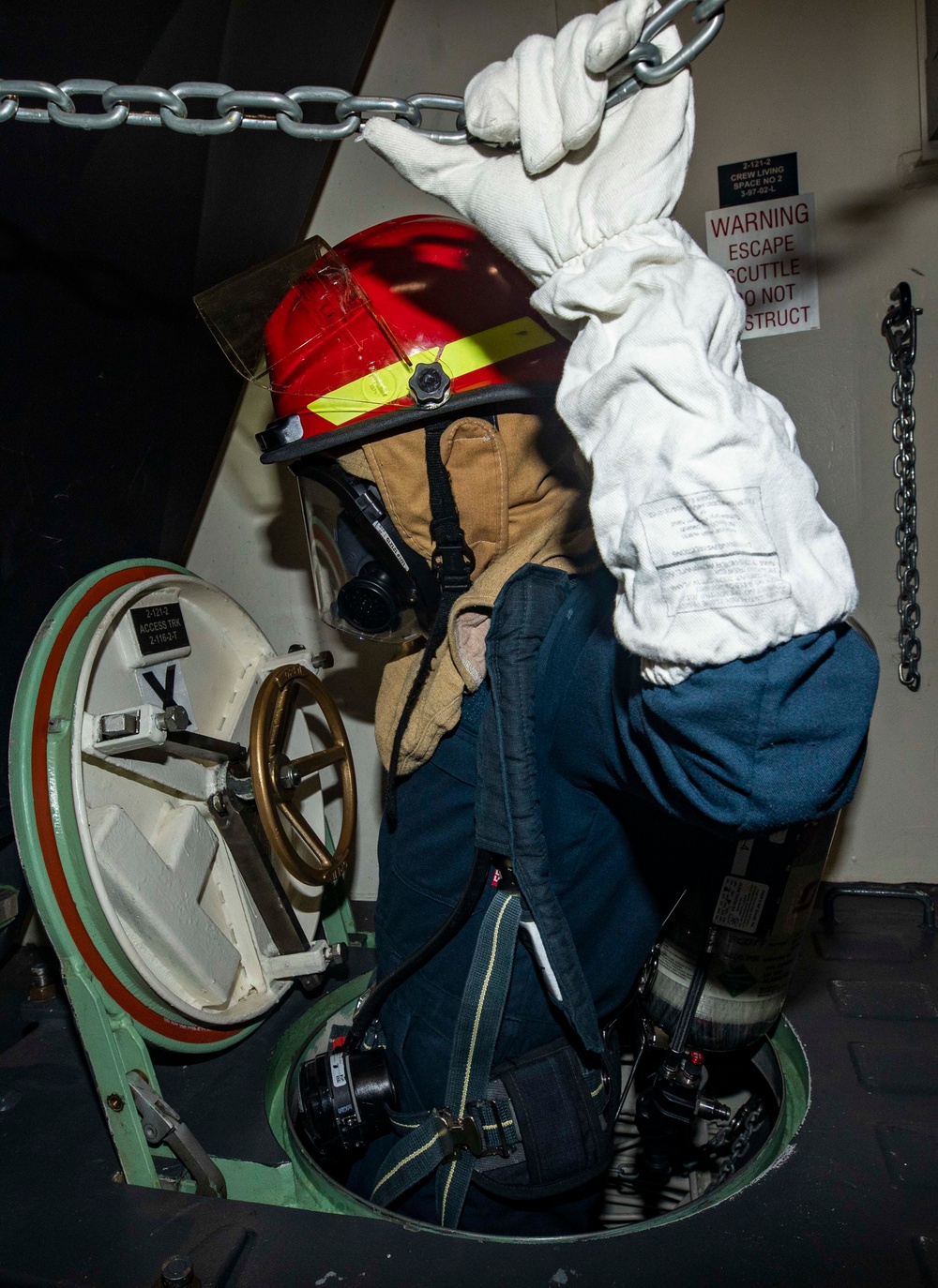Sailors Aboard USS Ralph Johnson (DDG 114) Conduct Damage Control Training
