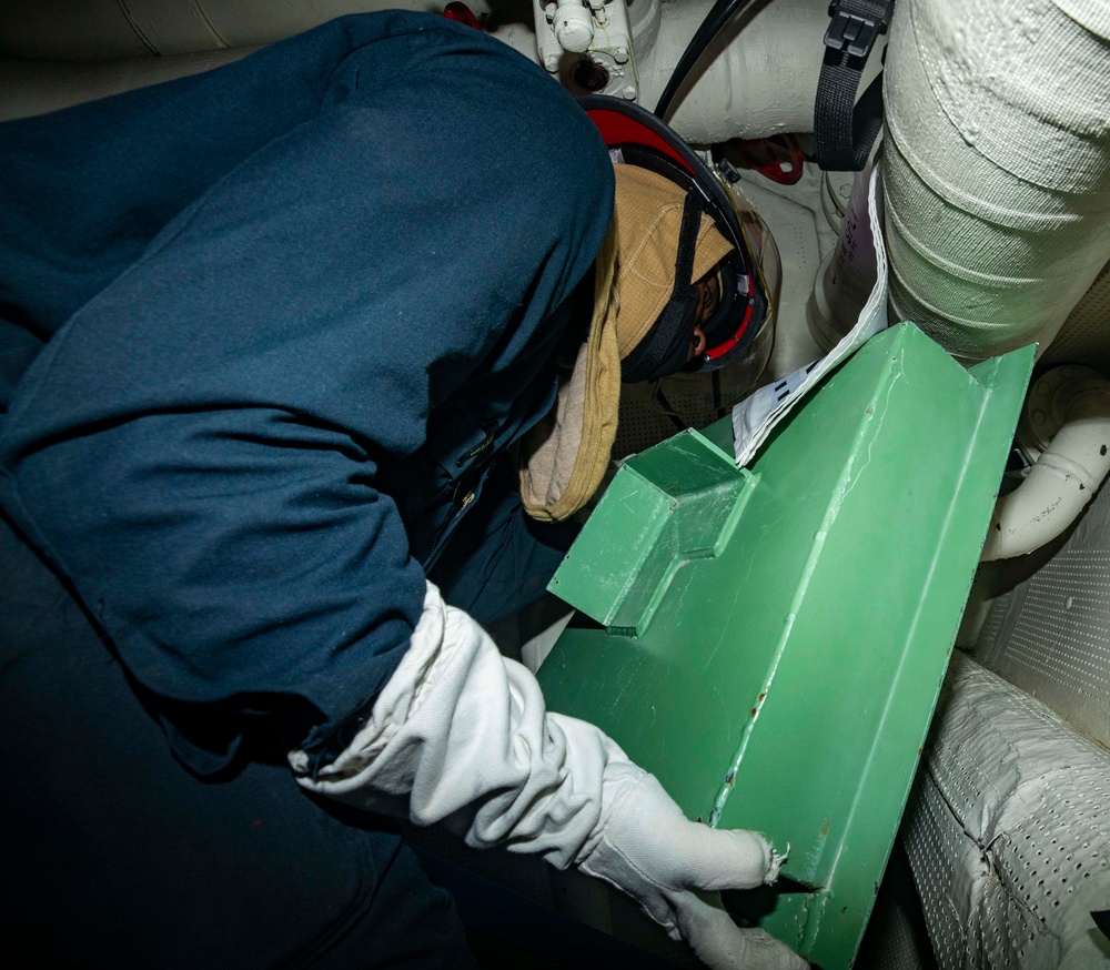 Sailors Aboard USS Ralph Johnson (DDG 114) Conduct Damage Control Training
