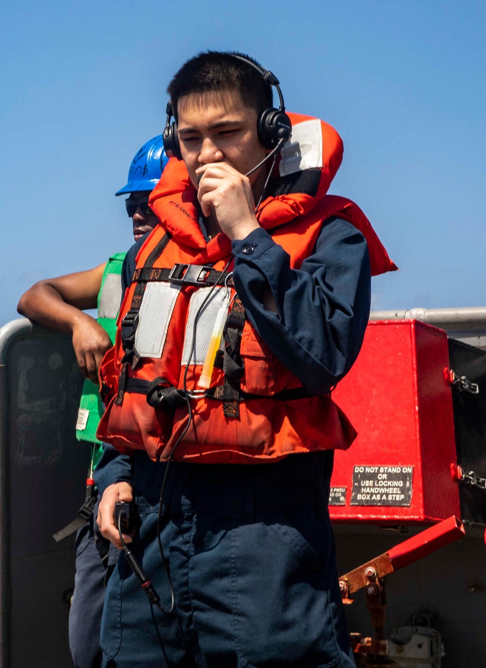 Sailors Aboard USS Ralph Johnson (DDG 114) Conduct Replenishment-at-Sea with USNS Guadalupe (T-AO-200)