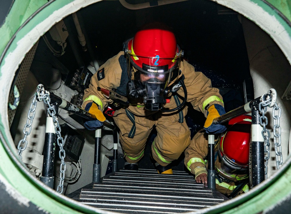 Sailors Aboard USS Ralph Johnson (DDG 114) Conduct Damage Control Training