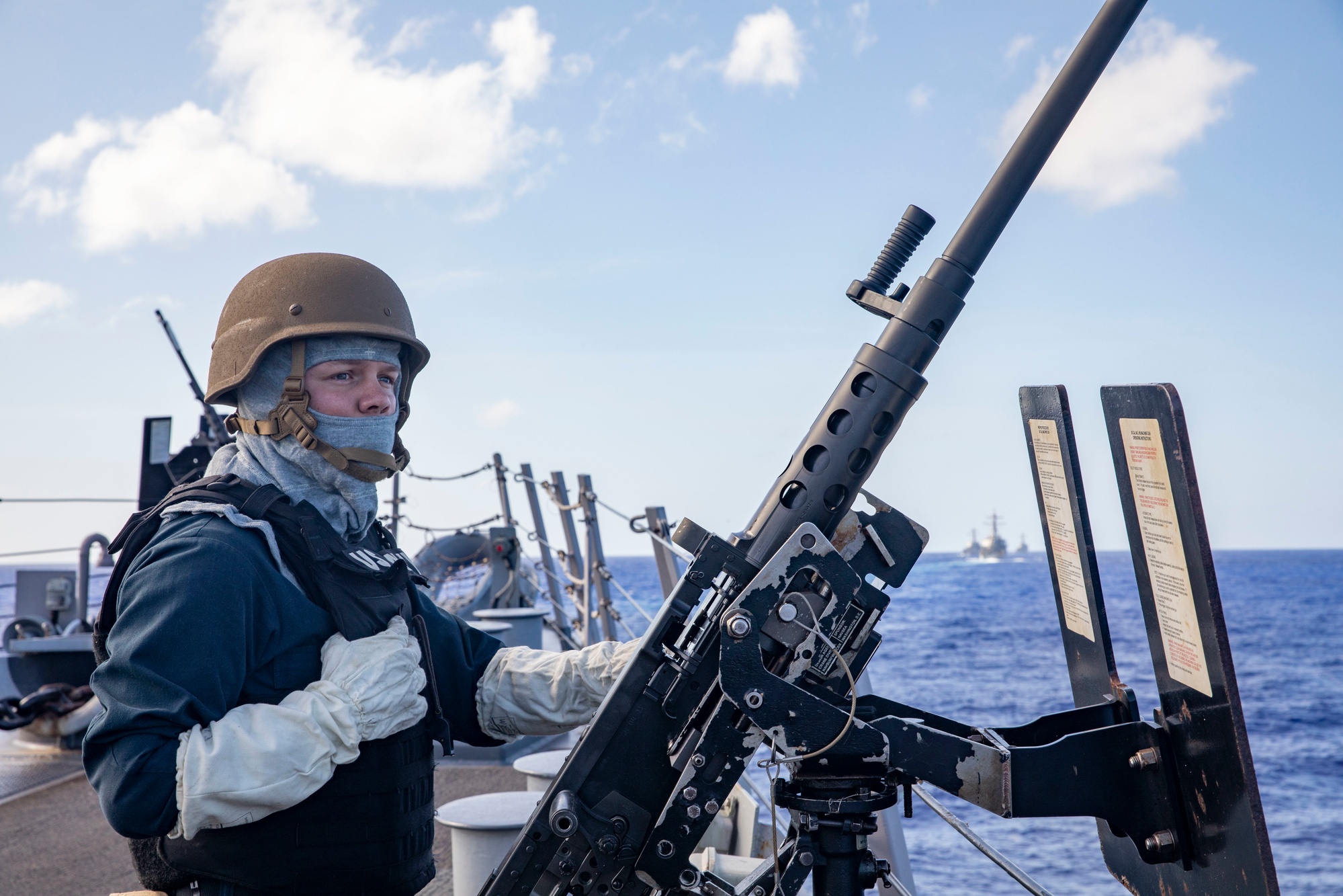 DVIDS - Images - USS Barry Sailor Mans Machine Gun Mount