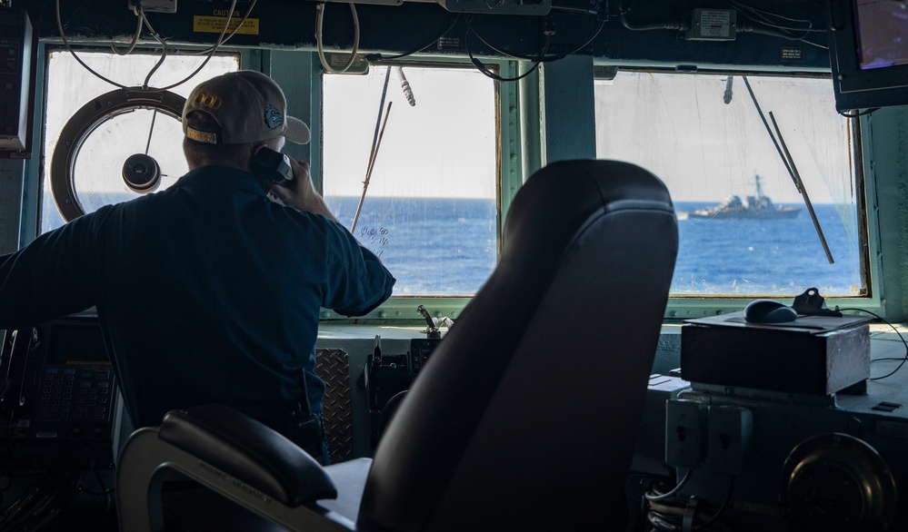 USS Barrry conducts maneuvering exercise