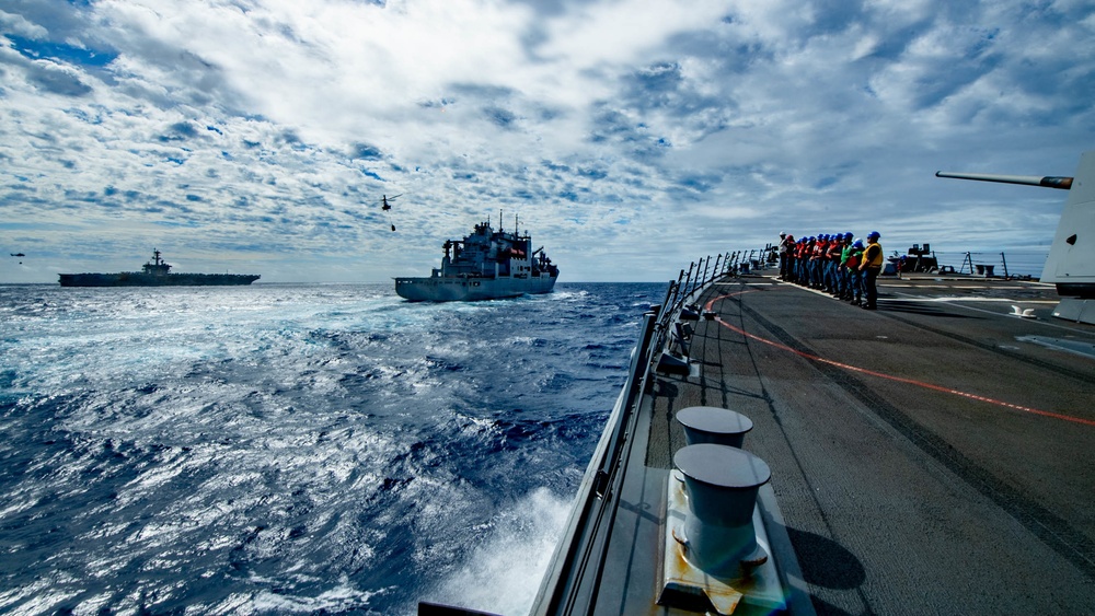 Spruance Conducts RAS with USNS Matthew Perry
