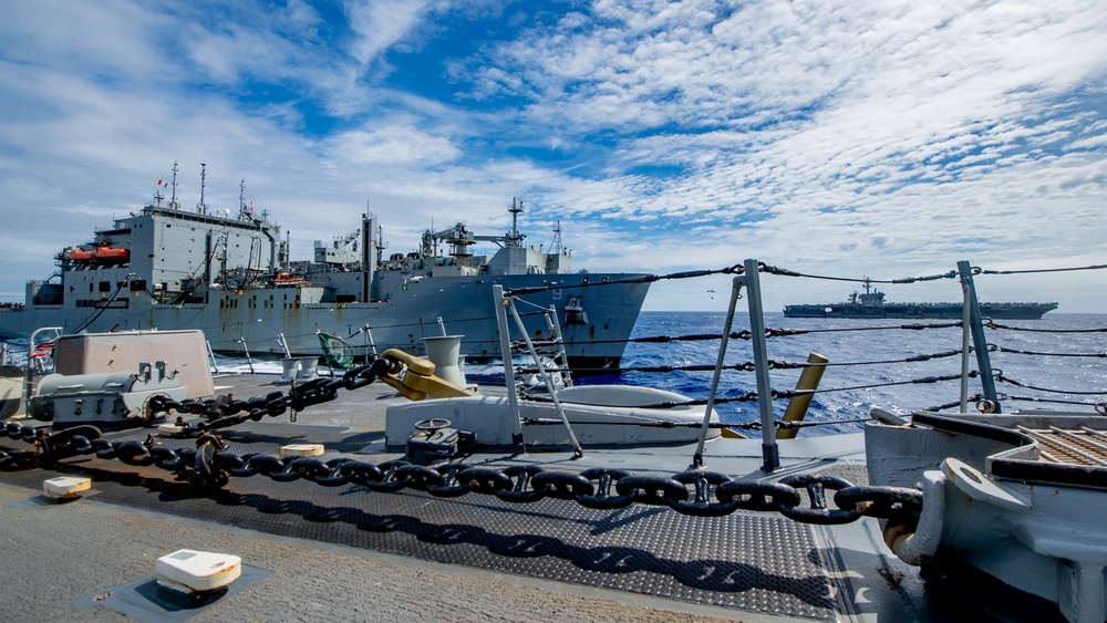Spruance Conducts RAS with USNS Matthew Perry