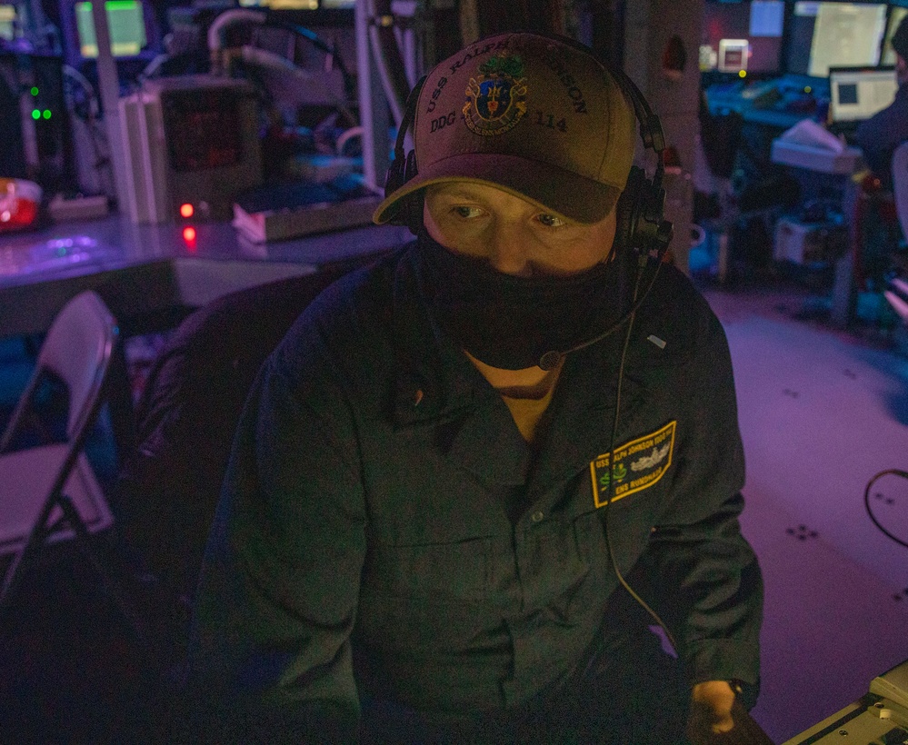Sailors Stand Watch Aboard USS Ralph Johnson (DDG 114)