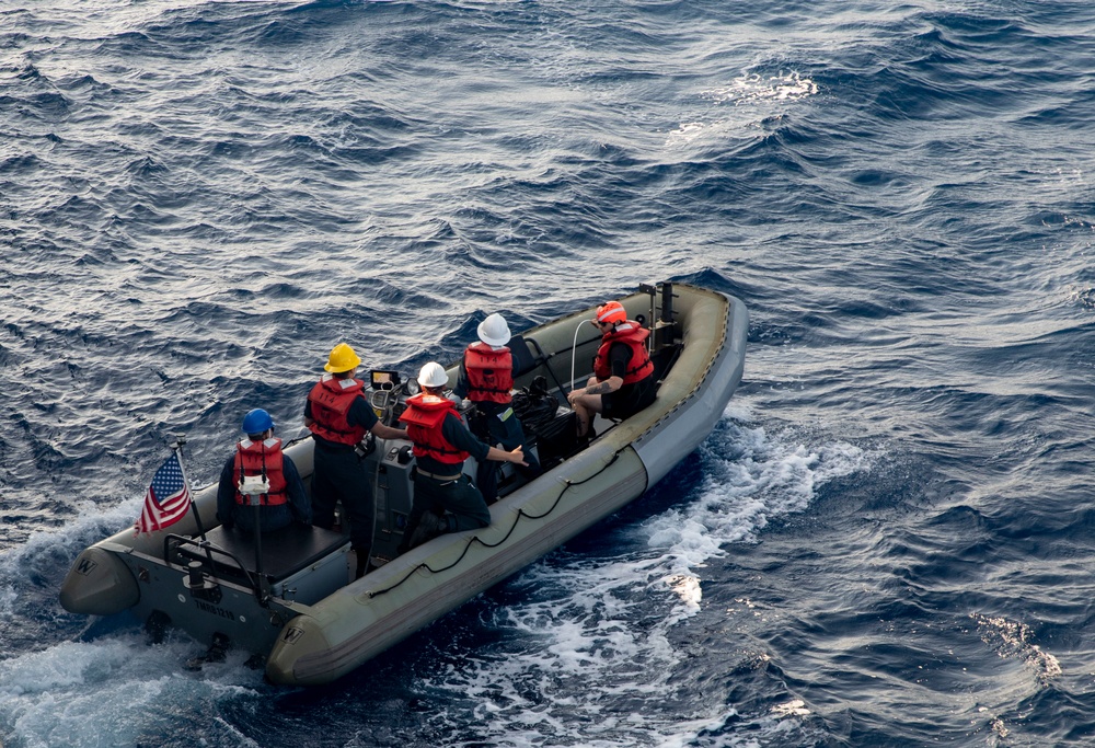 Sailors Aboard USS Ralph Johnson (DDG 114) Conduct Small Boat Operations with USS Sampson (DDG 102)