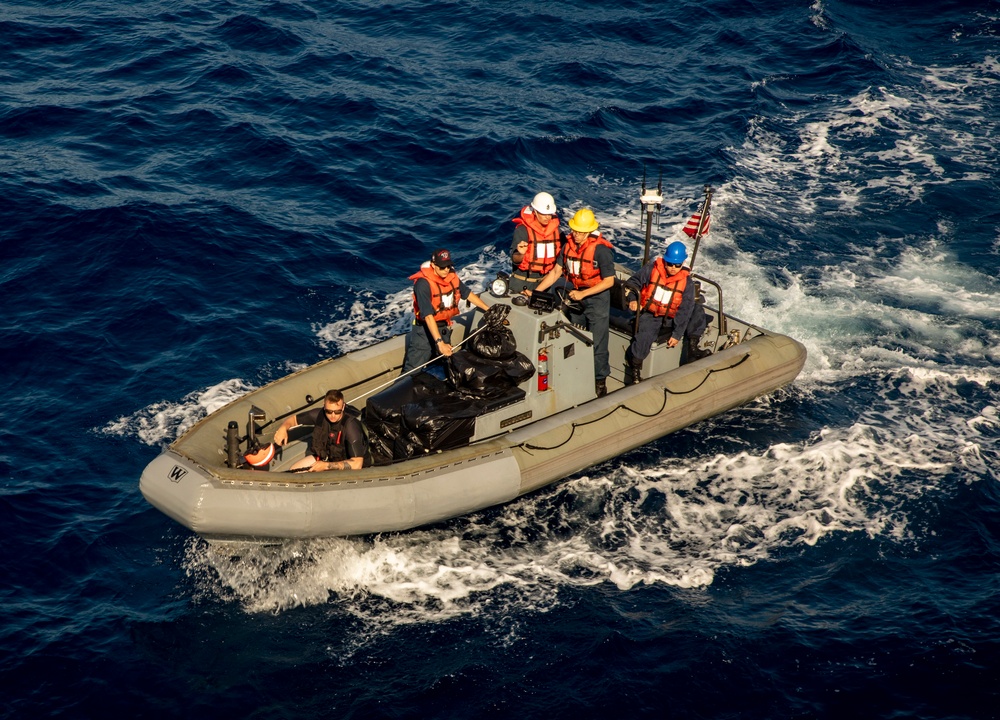 Sailors Aboard USS Ralph Johnson (DDG 114) Conduct Small Boat Operations with USS Sampson (DDG 102)