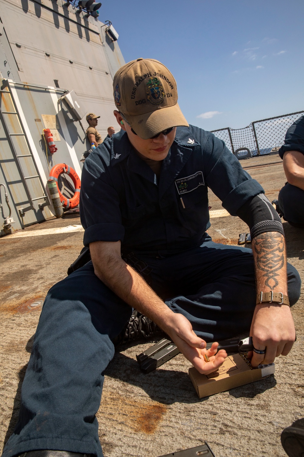 Sailors Aboard USS Ralph Johnson (DDG 114) Conduct Small-Arms Training
