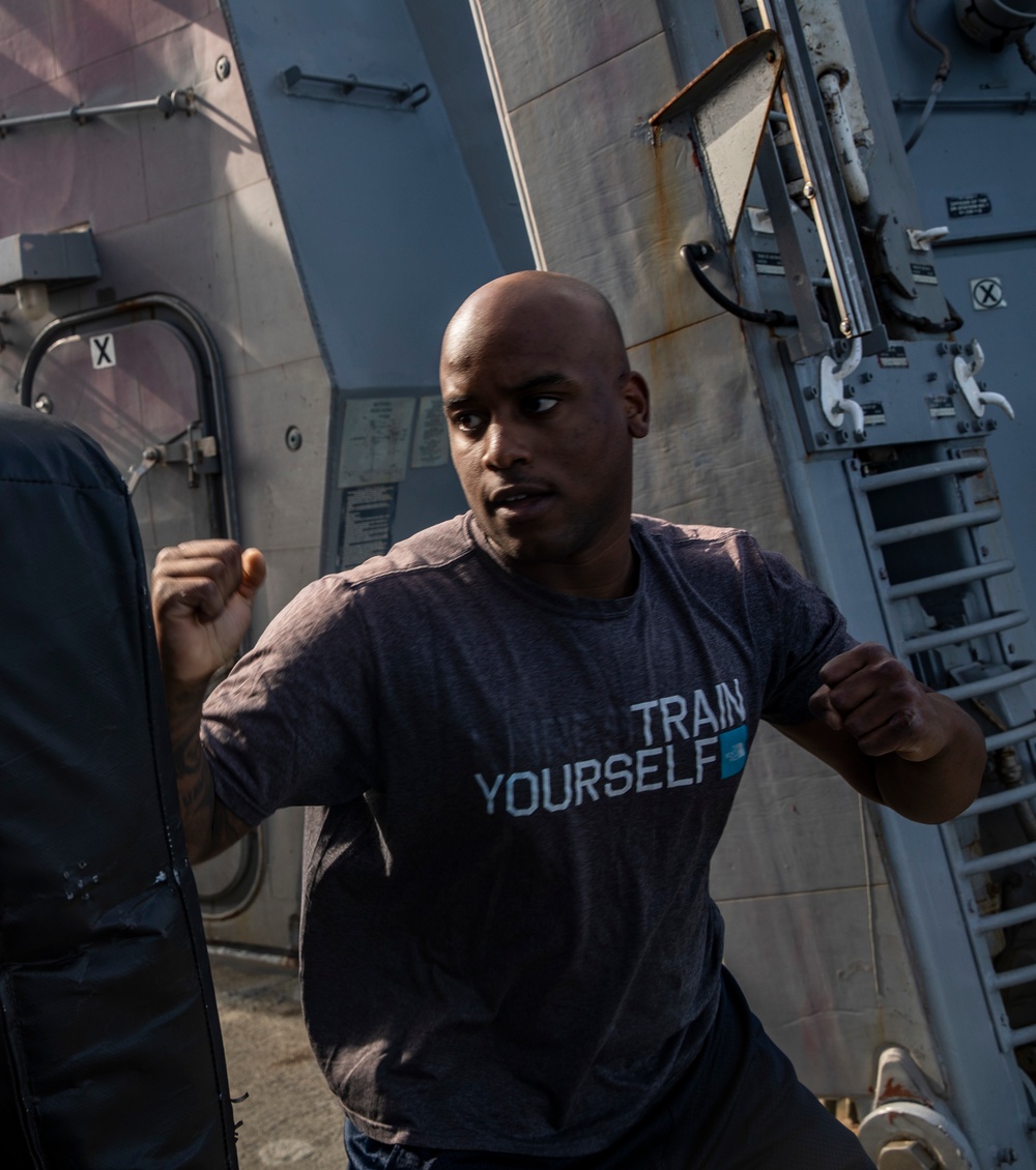Sailors Aboard USS Ralph Johnson (DDG 114) Conduct Non-Lethal Weapons Training
