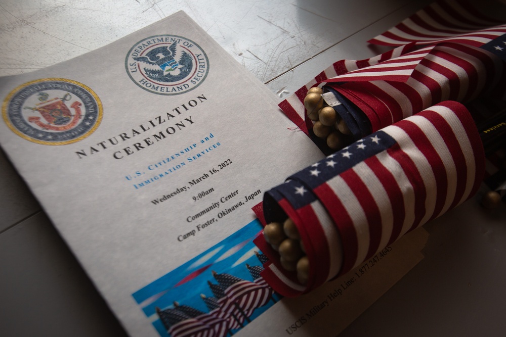 U.S. Citizenship and Immigration Services Hosts a Naturalization Ceremony on Camp Foster