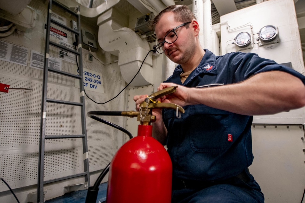 Spruance Conducts Maintenance