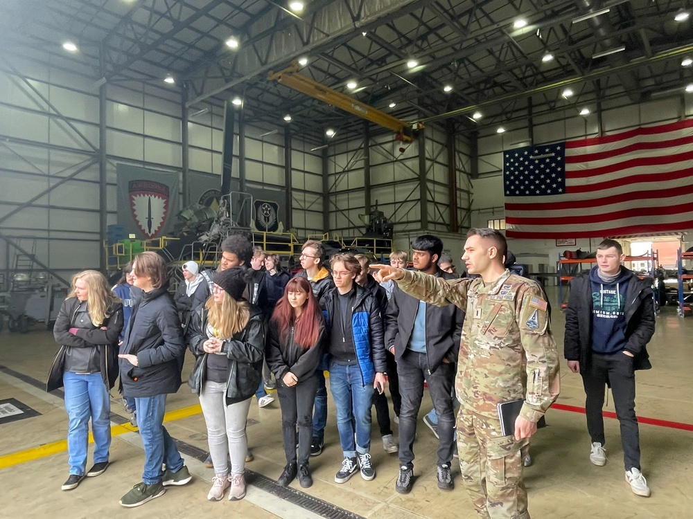 West Suffolk College students tour aircraft, fabrication flight at RAF Mildenhall