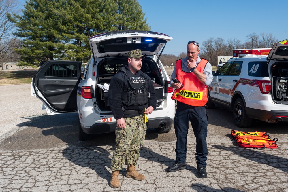 Naval Support Activity Crane responses to violent protest drill